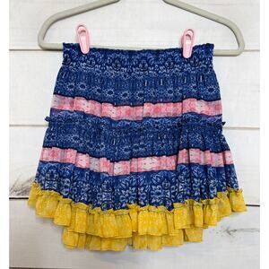 Misa Los Angeles Skirt Sz XS Ruffled Tiered Chiffon Pullon Stretch
